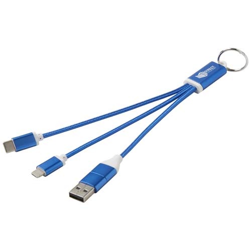 Metal 4-in-1 Ladekabel aus recyceltem Aluminium mit Schlüsselanhänger – Bild 2