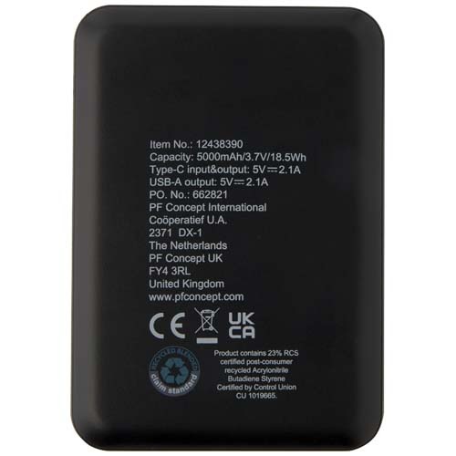 Asama 5000 mAh Typ-C Powerbank aus recyceltem Kunststoff – Bild 5