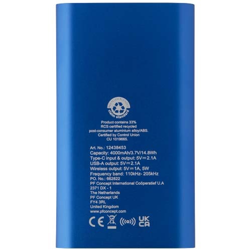 Juice 4000 mAh Typ-C kabellose Powerbank aus recyceltem Aluminium – Bild 5