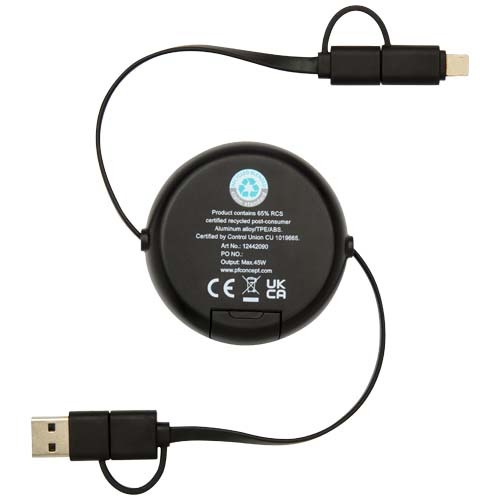 Alasia 100 cm 5-in-1 Kabel aus recyceltem Kunststoff und Aluminium, einziehbar, für Datenübertragung und mit 45W Schnellladung – Bild 5