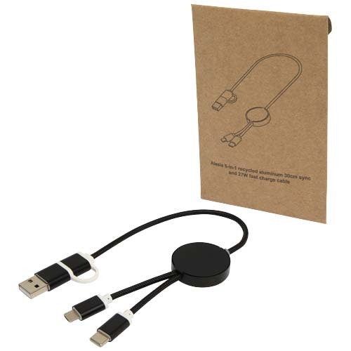 Alasia 30 cm 5-in-1 Kabel aus recyceltem Kunststoff für Datenübertragung und 27W Schnellladung