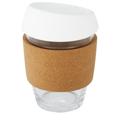 Lidan 360 ml Becher aus Borosilikatglas mit Korkgriff und Silikondeckel – Bild 7