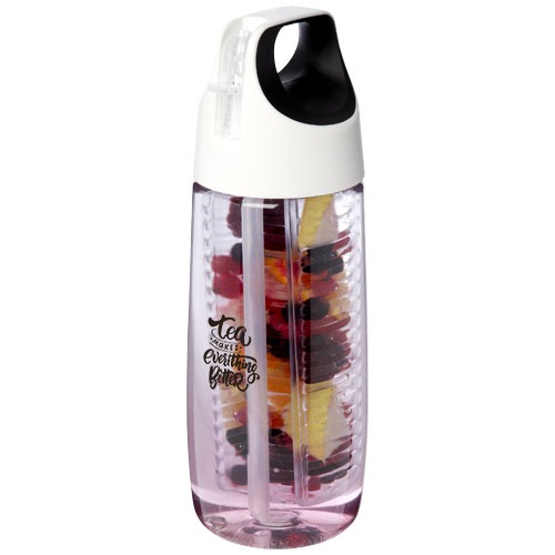 HydroFruit 700 ml Sportflasche aus recyceltem Kunststoff mit Klappdeckel und Trinkhalm – Bild 2