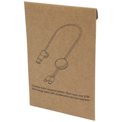 Chechia 30 cm 5-in-1 Kabel aus recyceltem Kunststoff für Datenübertragung und 27W Schnellladung mit Bambusdetails – Bild 3