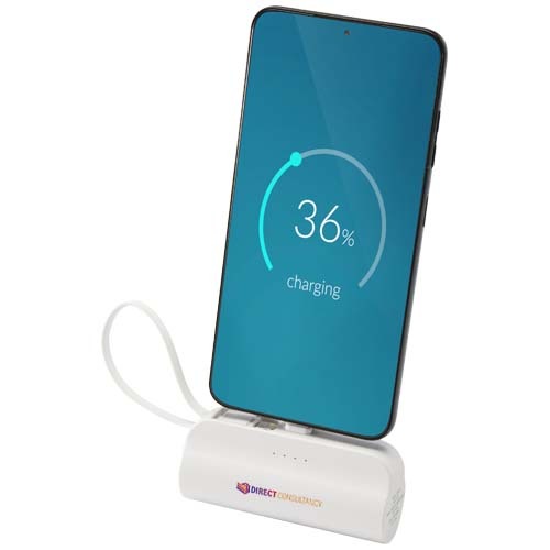 Alnair 10 W 5000 mAh Typ C Powerbank aus recyceltem Kunststoff mit integriertem Klappständer und 2 in 1 Kabel – Bild 2