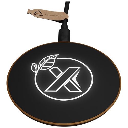 SCX.design W13 kabellose Ladestation aus Holz mit Leuchtlogo – Bild 5