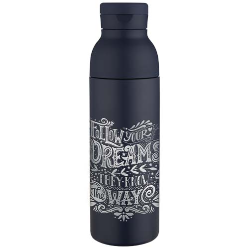 Illuminate 650 ml RCS-zertifizierte doppelwandige Trinkflasche aus recyceltem Edelstahl mit 3-teiligem Deckelset – Bild 2