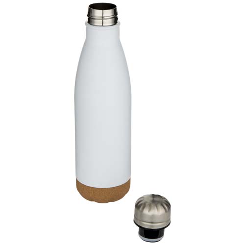 Cove 500 ml doppelwandige, vakuumisolierte Trinkflasche aus Edelstahl mit Korkdetails – Bild 4