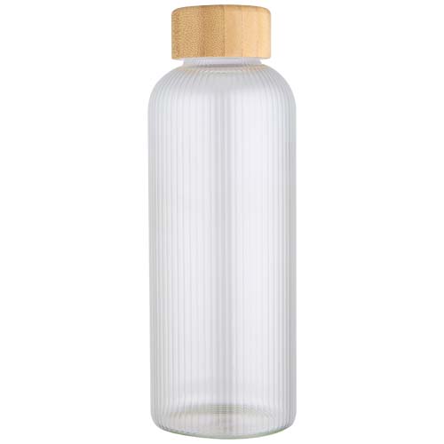 Mirage 650 ml einwandige Trinkflasche aus Borosilikatglas mit Bambusdeckel – Bild 3