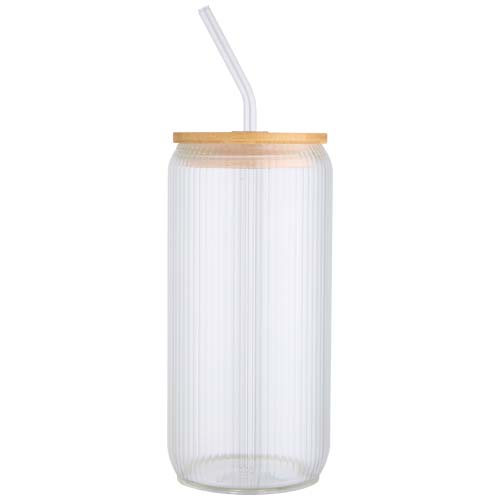 Mirage 500 ml einwandiges Glas aus Borosilikatglas mit Bambusdeckel – Bild 3