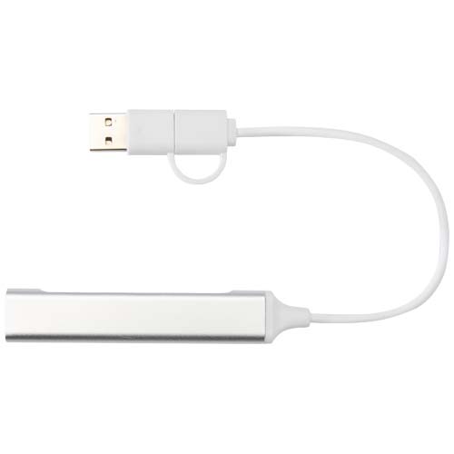 Alkaid 4 Port Hub aus recyceltem Aluminium mit USB-A- und Typ-C-Anschlüssen und zwei Eingängen – Bild 4