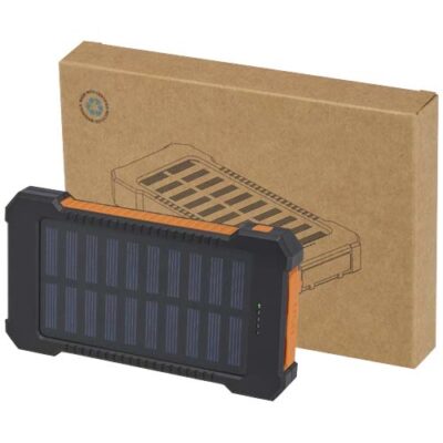 Altair 10 W 5000 mAh robuste Solar Powerbank aus recyceltem Kunststoff mit integrierter Taschenlampe