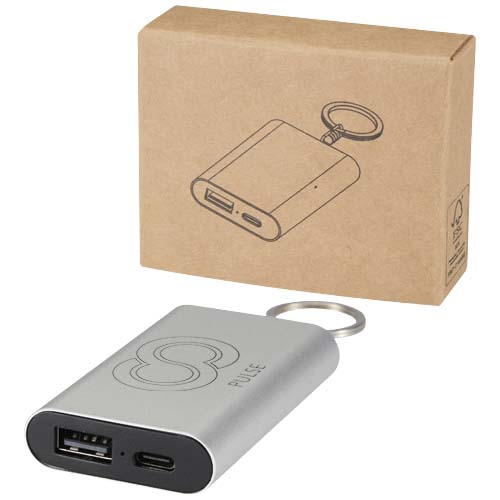 Arcturus 2000 mAh Powerbank aus recyceltem Aluminium mit Schlüsselanhänger – Bild 2