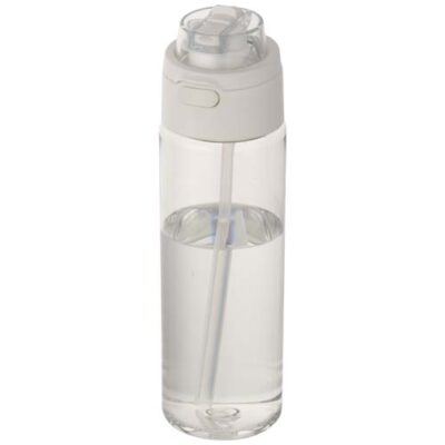 Theron 700 ml RCS-Wasserflasche aus recyceltem Kunststoff mit Multifunktionsdeckel und Klappstrohhalm