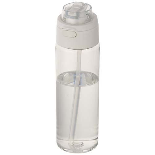 Theron 700 ml RCS Trinkflasche aus recyceltem Kunststoff mit Multifunktionsdeckel und Klappstrohhalm