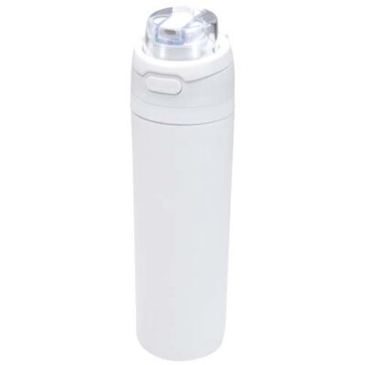 Theron 800 ml RCS-Wasserflasche aus recyceltem, einwandigem Edelstahl mit Multifunktionsdeckel und Klappstrohhalm