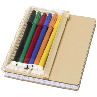Squiggle B6 Notizbuch mit festem Einband und Marker-Set