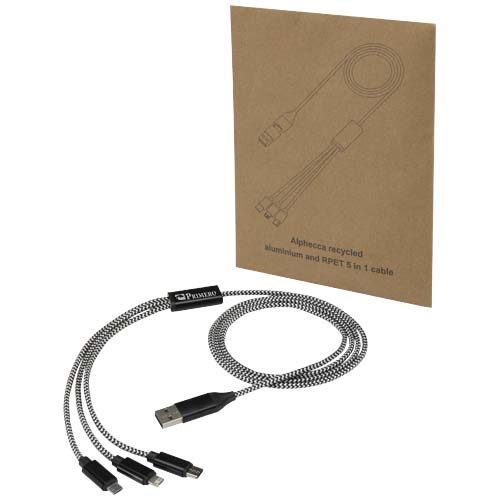 Alphecca 5-in-1-Ladekabel aus recyceltem Aluminium und RPET – Bild 2