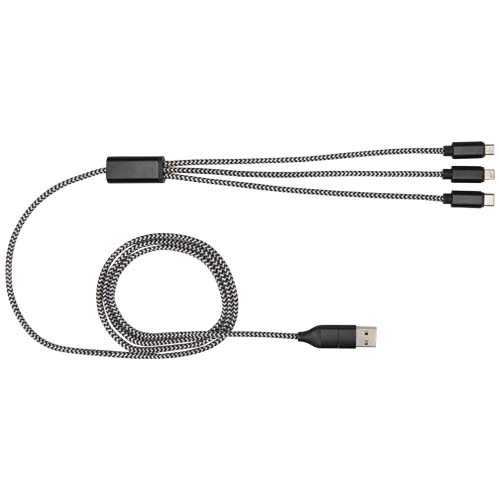 Alphecca 5-in-1-Ladekabel aus recyceltem Aluminium und RPET – Bild 4