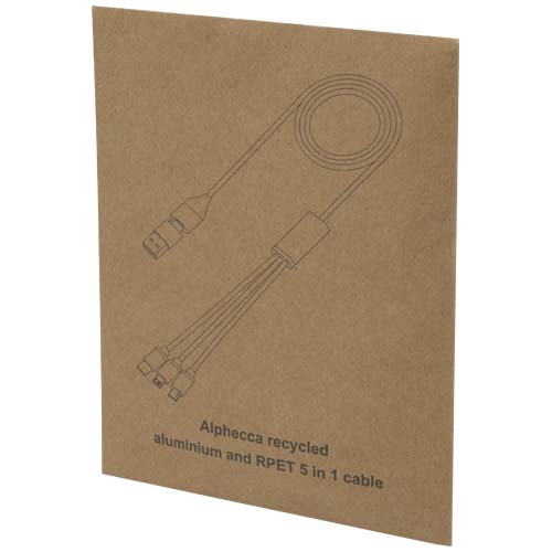 Alphecca 5-in-1-Ladekabel aus recyceltem Aluminium und RPET – Bild 3