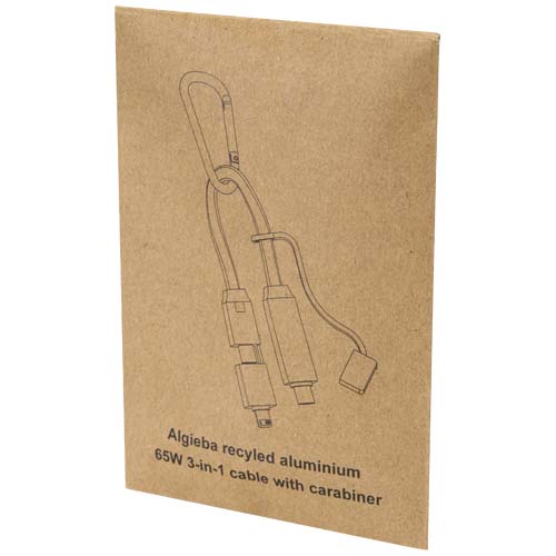 Algieba 65 W 5-in-1-Ladekabel aus recyceltem Aluminium mit Karabinerhaken – Bild 3