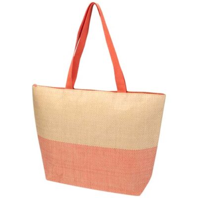 Rhythm Strohpapier-Tragetasche mit Reißverschluss, groß, 21 l