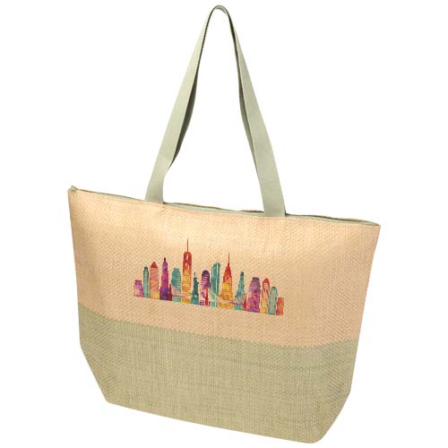 Rhythm Strohpapier-Tragetasche mit Reißverschluss, groß, 21 l – Bild 2