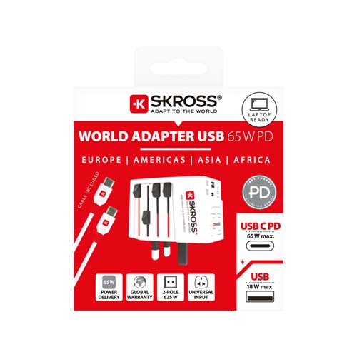 SKROSS® MUV AC65PD Reiseadapter mit USB-C Kabel – Bild 2