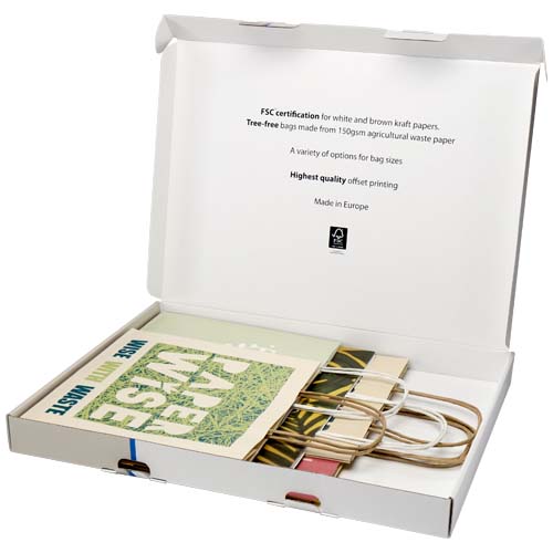 Musterbox mit Tüten aus Kraftpapier und landwirtschaftlichen Reststoffen – Bild 2