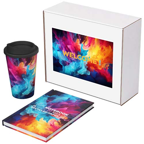 Keswick Set aus recyceltem Material Novella Brontë Notizbuch und Americano Becher